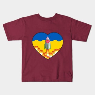 rocket love for ukraine Kids T-Shirt